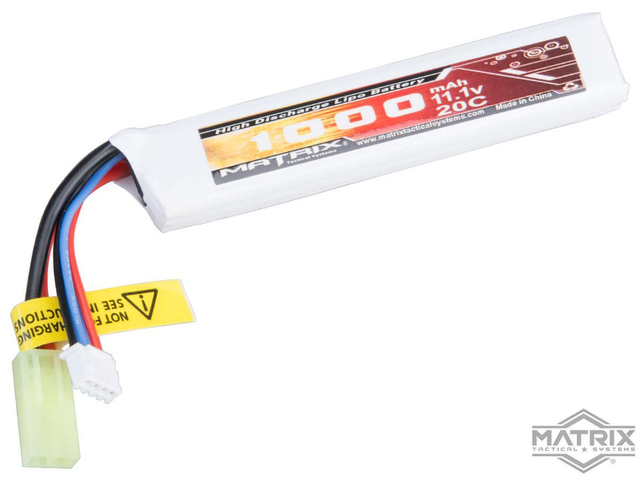Matrix High Performance 11.1V Stick Type Airsoft LiPo Battery (Model: 1000mAh - 20C / Small Tamiya)