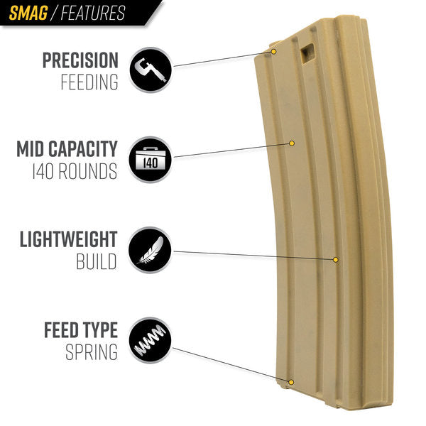 Valken 140rd SMAG Mid-Cap Airsoft Magazines