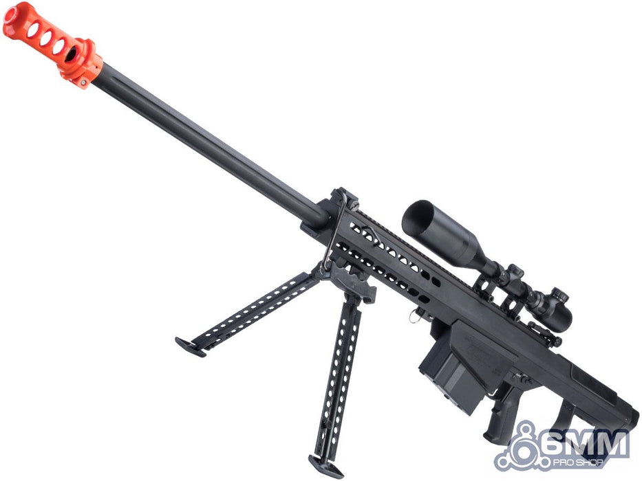 6mmProShop Barrett Licensed M107A1 Bolt Action Powered Airsoft Sniper Rifle (Color: Black / Gun Only)