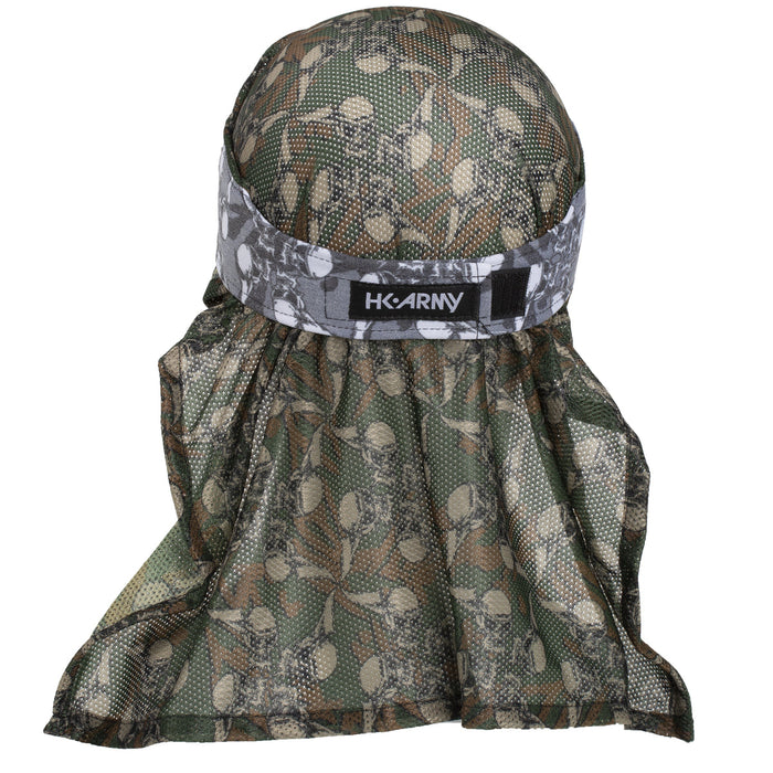HK Army Hostilewear Skulls Headwrap - Gray Skulls / Forest Skull Mesh