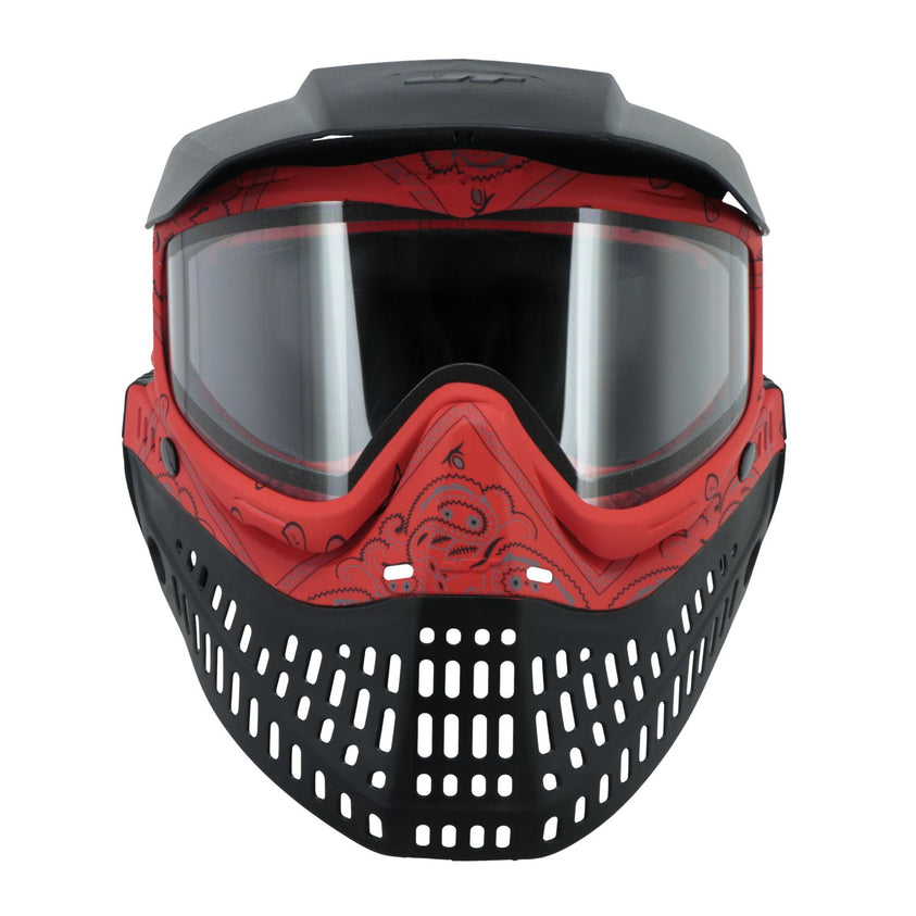 JT Bandana Series Proflex Paintball Mask - Red w/ Clear and Smoke