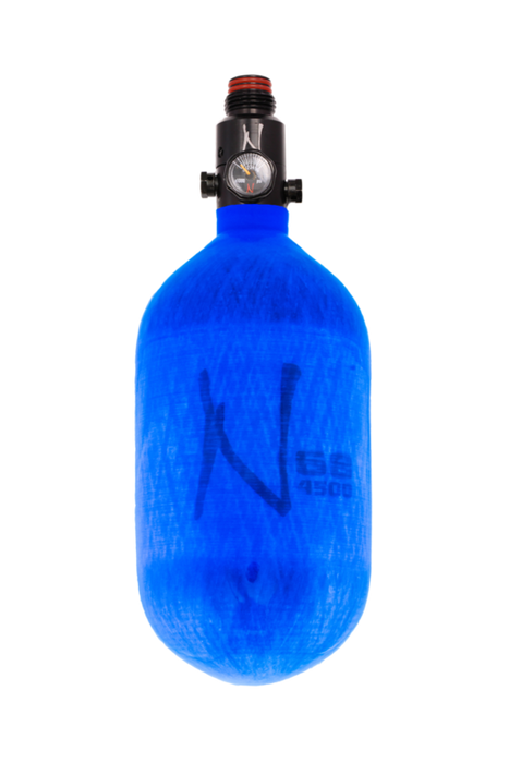 NINJA LITE CARBON FIBER AIR TANK - 68/4500 W/ ADJUSTABLE REGULATOR - Translucent Blue